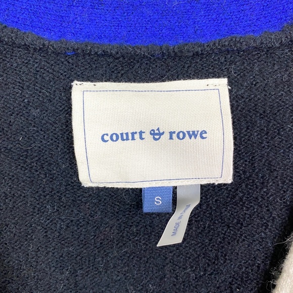 Nordstrom COURT & ROWE Belle Noel Varsity Cardigan Black Sweater in Rich… - Picture 7 of 9